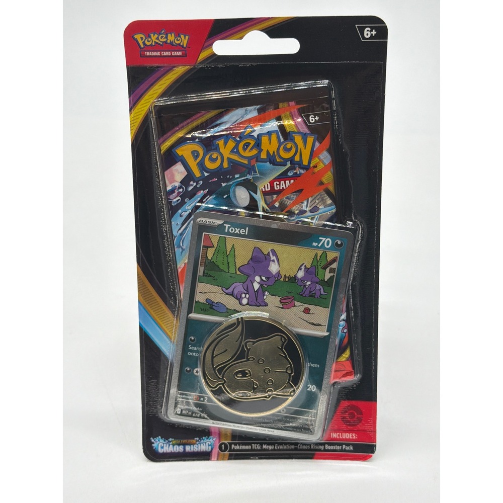 Pokemon TCG Mega Evolution Chaos Rising Blister Pack Toxel Promo Bulbasaur Coin